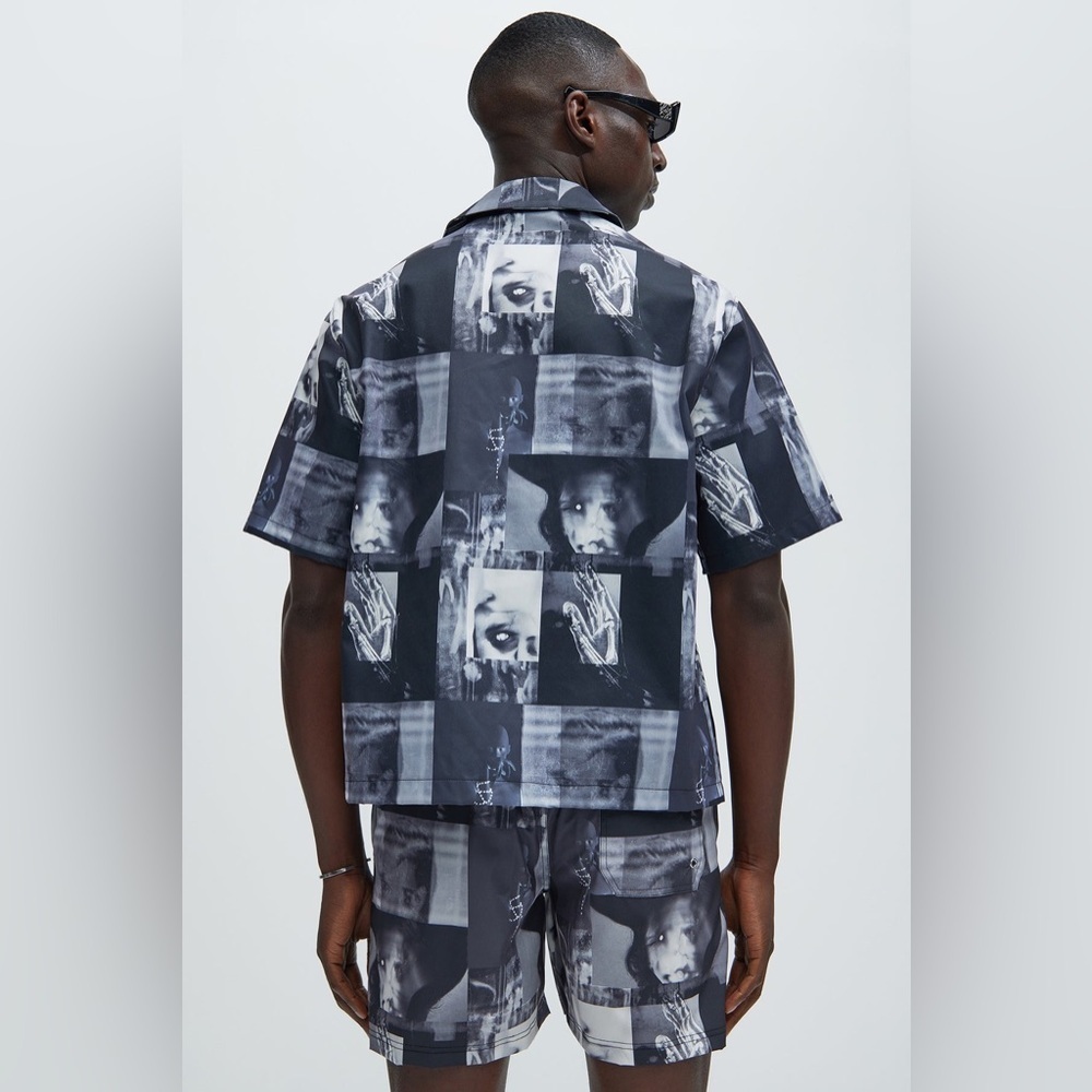Scissor Hands Men’s Button Up Graphic Black & White Shirt | Size Large - Picture 9 of 9